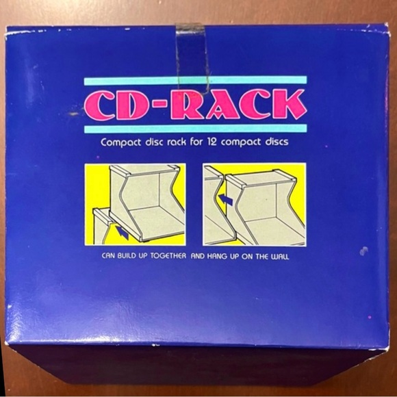 NWT-CD-Rack Storage~Holds 12 CD’s-Desk or Wall Mount-Black - Picture 3 of 3